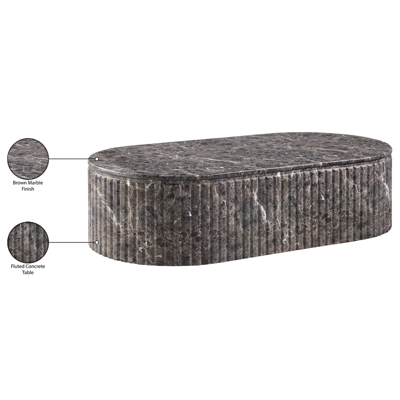 Meridian Furniture Catania Brown Concrete Indoor/Outdoor Coffee Table