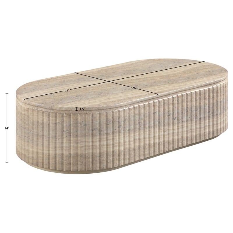 Meridian Furniture Catania Travertine Concrete Indoor/Outdoor Coffee Table