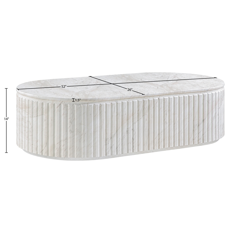 Meridian Furniture Catania White Concrete Indoor/Outdoor Coffee Table