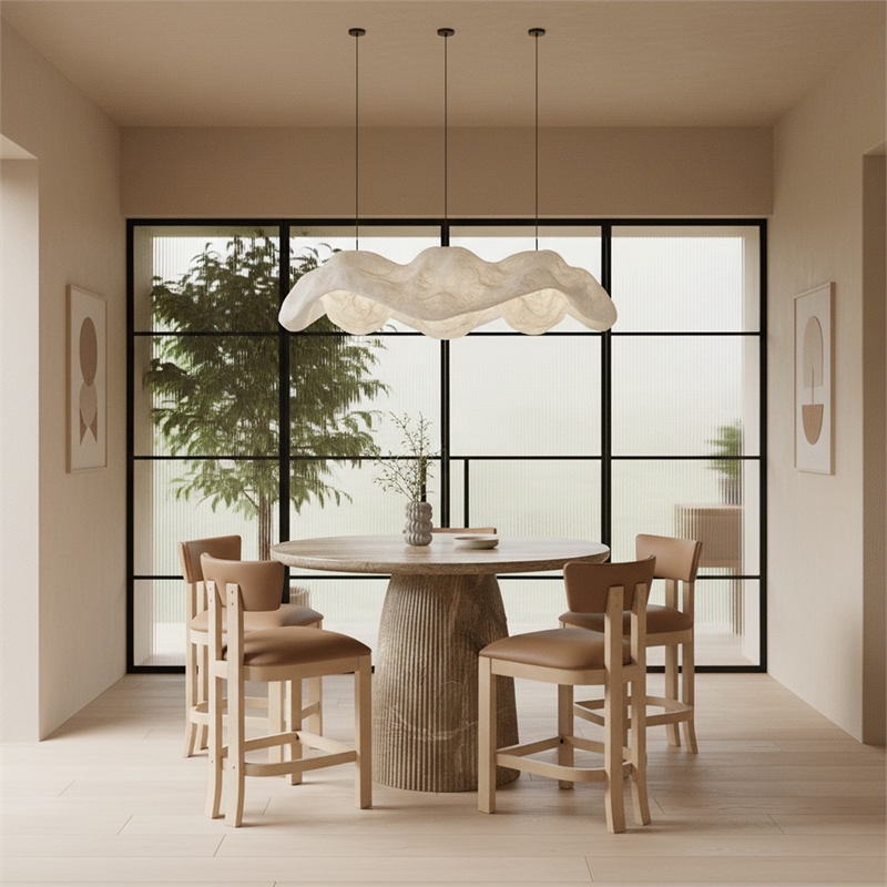 Meridian Furniture Venosa Beige Concrete Indoor / Outdoor Counter Height Table