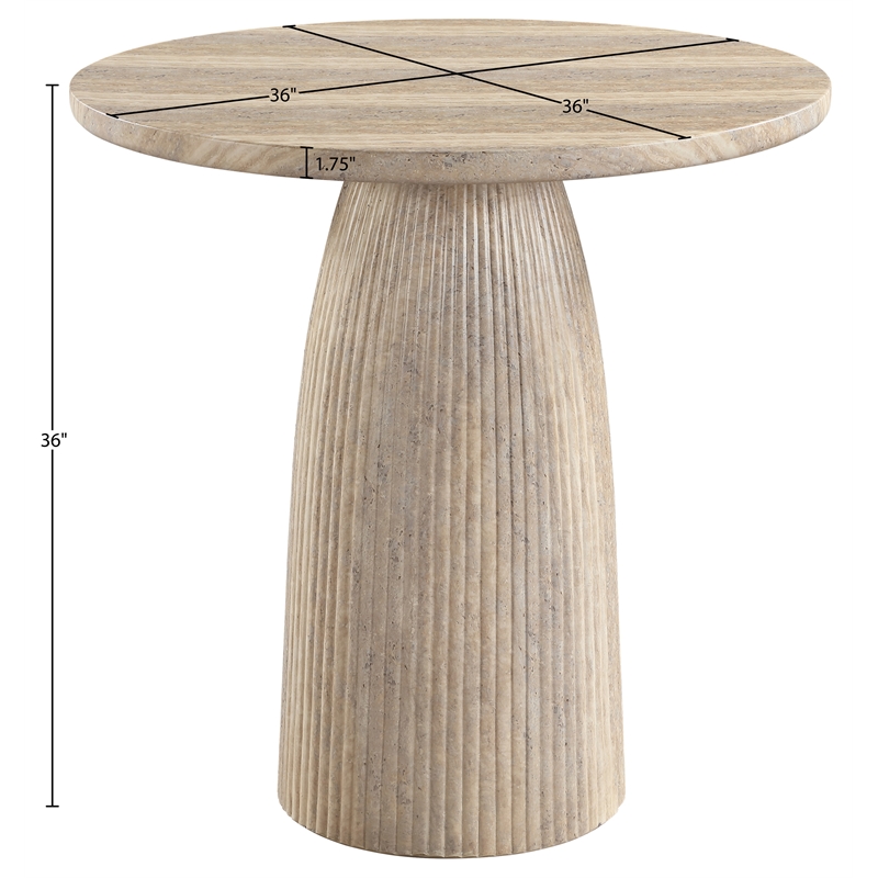 Meridian Furniture Venosa Travertine Concrete In / Outdoor Counter Height Table