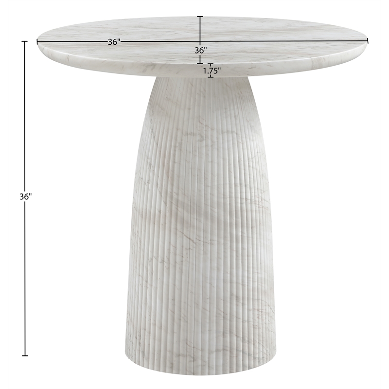Meridian Furniture Venosa White Concrete Indoor / Outdoor Counter Height Table