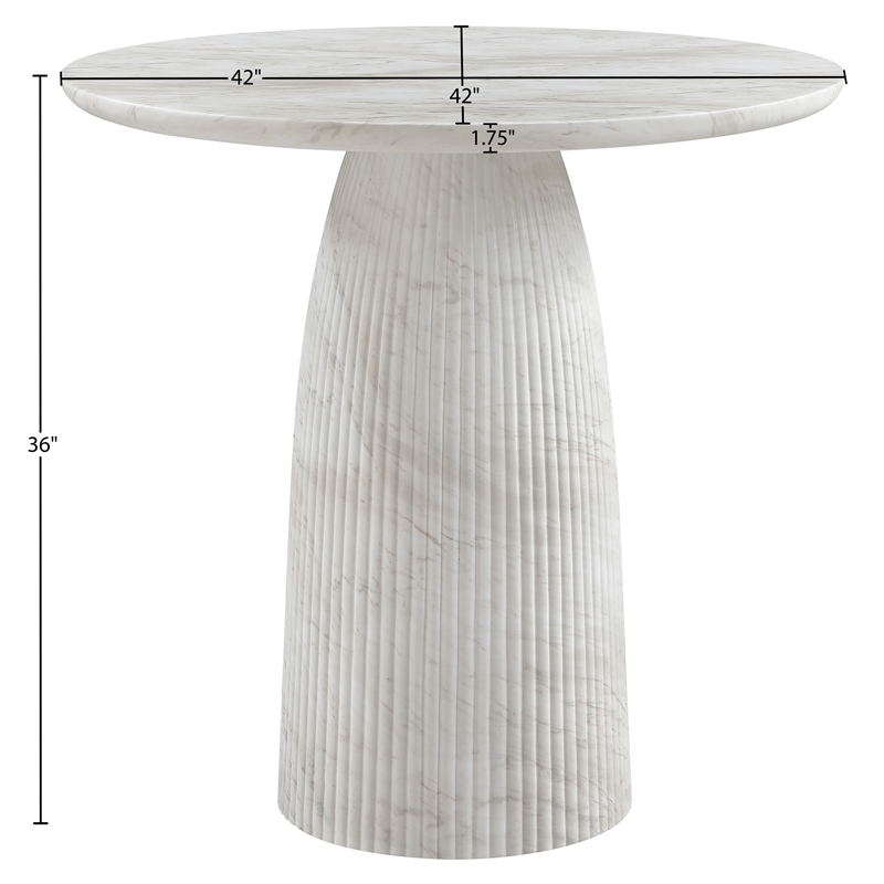 Meridian Furniture Venosa White Concrete Indoor / Outdoor Counter Height Table