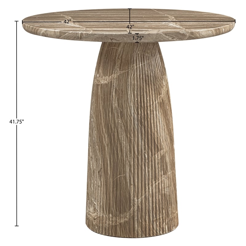 Meridian Furniture Venosa Beige Concrete Indoor / Outdoor Bar Table