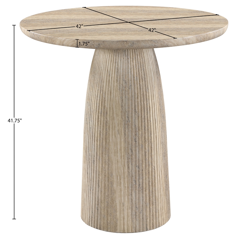 Meridian Furniture Venosa Travertine Concrete Indoor / Outdoor Bar Table