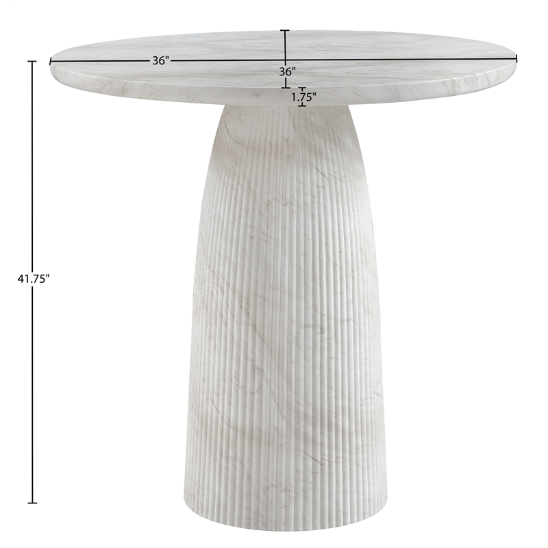 Meridian Furniture Venosa White Concrete Indoor / Outdoor Bar Table
