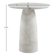 Meridian Furniture Venosa White Concrete Indoor / Outdoor Bar Table