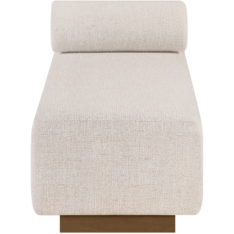Meridian Furniture Zephyr Beige Linen Textured Fabric Upholstered Chaise