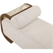 Meridian Furniture Zephyr Beige Linen Textured Fabric Upholstered Chaise