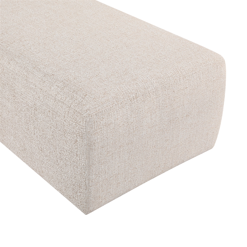 Meridian Furniture Zephyr Beige Linen Textured Fabric Upholstered Chaise