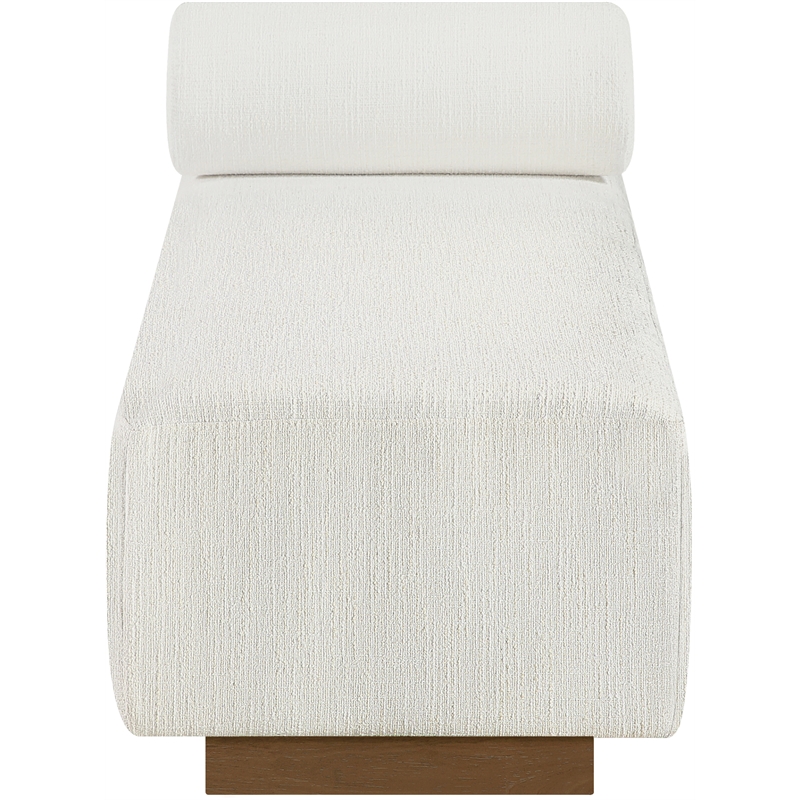 Meridian Furniture Zephyr Cream Linen Textured Fabric Upholstered Chaise