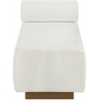 Meridian Furniture Zephyr Cream Linen Textured Fabric Upholstered Chaise