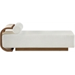 Meridian Furniture Zephyr Cream Linen Textured Fabric Upholstered Chaise