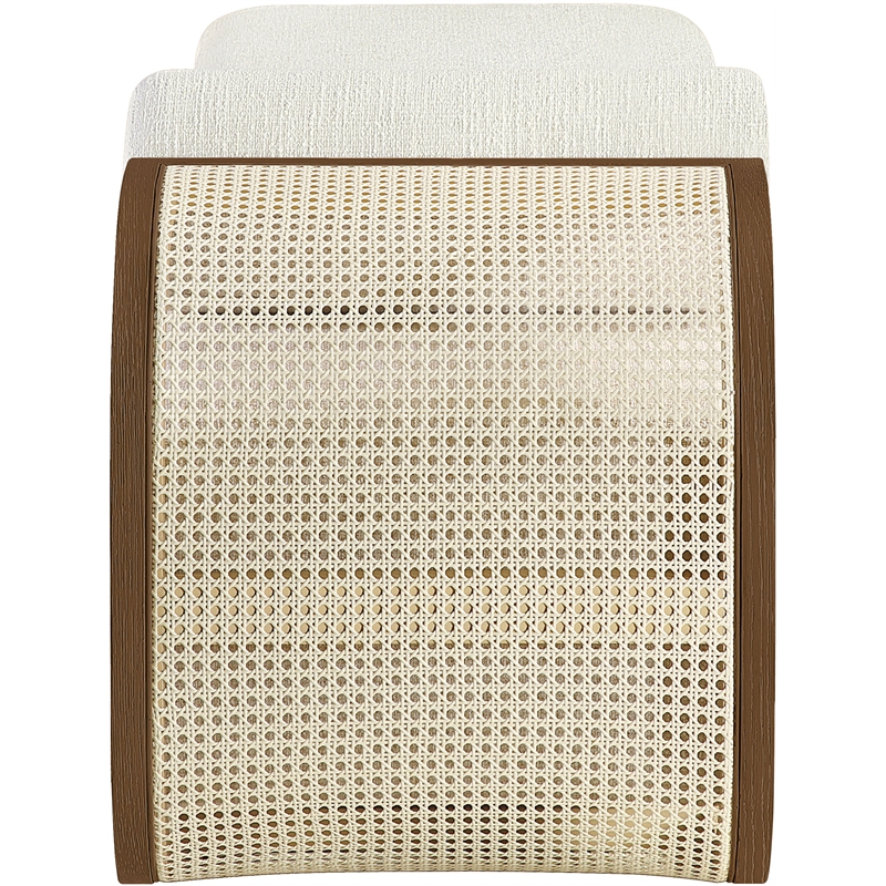 Meridian Furniture Zephyr Cream Linen Textured Fabric Upholstered Chaise