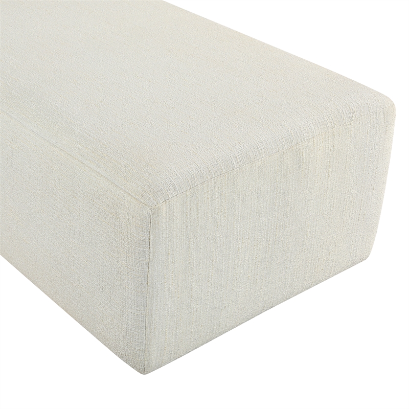 Meridian Furniture Zephyr Cream Linen Textured Fabric Upholstered Chaise