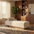 Meridian Furniture Zephyr Cream Linen Textured Fabric Upholstered Chaise