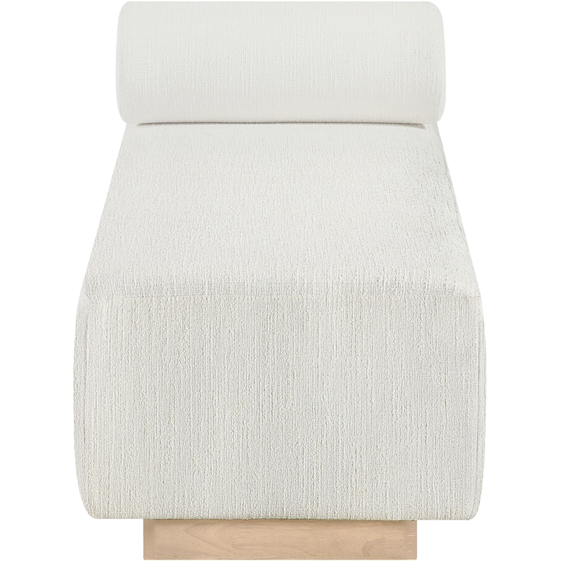 Meridian Furniture Zephyr Cream Linen Textured Fabric Upholstered Chaise