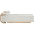 Meridian Furniture Zephyr Cream Linen Textured Fabric Upholstered Chaise