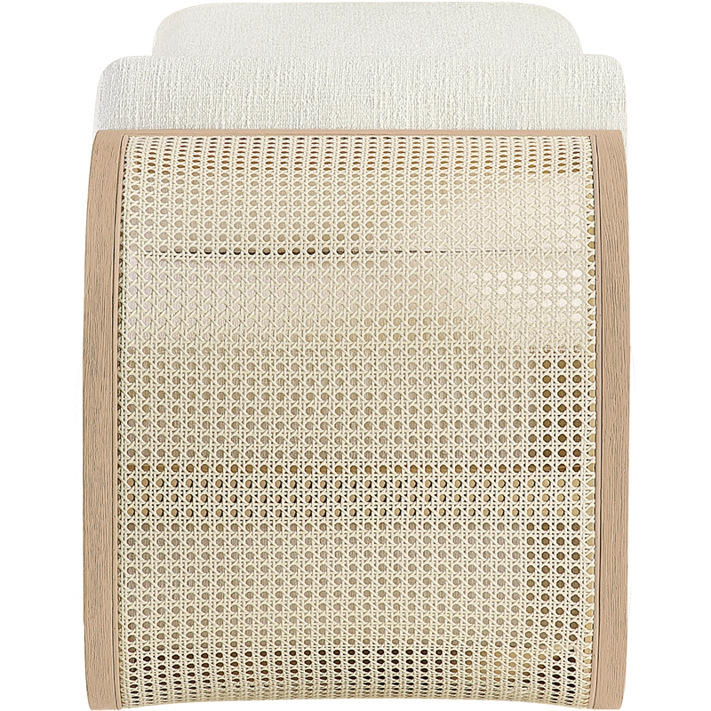 Meridian Furniture Zephyr Cream Linen Textured Fabric Upholstered Chaise