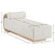 Meridian Furniture Zephyr Cream Linen Textured Fabric Upholstered Chaise