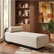 Meridian Furniture Zephyr Beige Linen Textured Fabric Upholstered Chaise