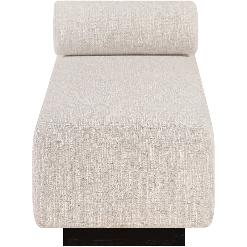 Meridian Furniture Zephyr Beige Linen Textured Fabric Upholstered Chaise