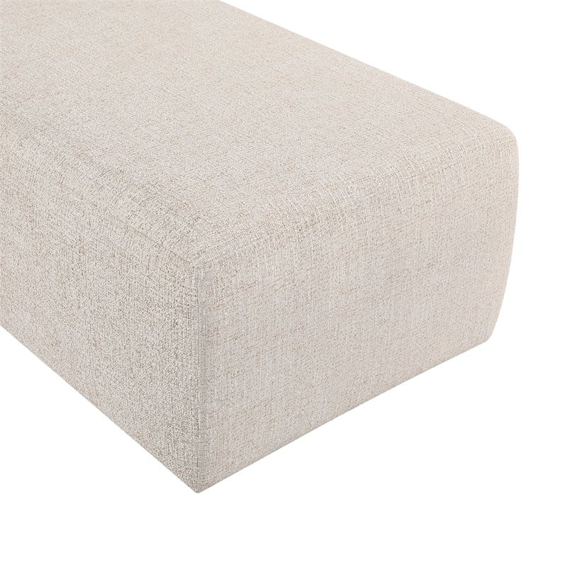 Meridian Furniture Zephyr Beige Linen Textured Fabric Upholstered Chaise