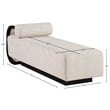 Meridian Furniture Zephyr Beige Linen Textured Fabric Upholstered Chaise