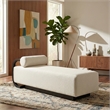 Meridian Furniture Zephyr Cream Linen Textured Fabric Upholstered Chaise