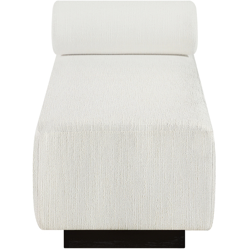 Meridian Furniture Zephyr Cream Linen Textured Fabric Upholstered Chaise