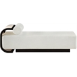 Meridian Furniture Zephyr Cream Linen Textured Fabric Upholstered Chaise