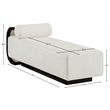 Meridian Furniture Zephyr Cream Linen Textured Fabric Upholstered Chaise
