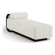 Meridian Furniture Zephyr Cream Linen Textured Fabric Upholstered Chaise