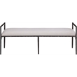 Meridian Furniture Axis Beige Linen Textured Fabric Upholstered Bench