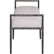 Meridian Furniture Axis Beige Linen Textured Fabric Upholstered Bench