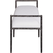 Meridian Furniture Axis Cream Linen Textured Fabric Upholstered Bench