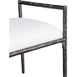 Meridian Furniture Axis Cream Linen Textured Fabric Upholstered Bench