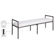 Meridian Furniture Axis Cream Linen Textured Fabric Upholstered Bench