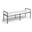Meridian Furniture Axis Cream Linen Textured Fabric Upholstered Bench