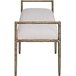 Meridian Furniture Axis Beige Linen Textured Fabric Upholstered Bench