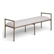 Meridian Furniture Axis Beige Linen Textured Fabric Upholstered Bench