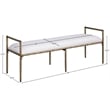 Meridian Furniture Axis Cream Linen Textured Fabric Upholstered Bench