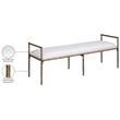 Meridian Furniture Axis Cream Linen Textured Fabric Upholstered Bench