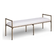 Meridian Furniture Axis Cream Linen Textured Fabric Upholstered Bench
