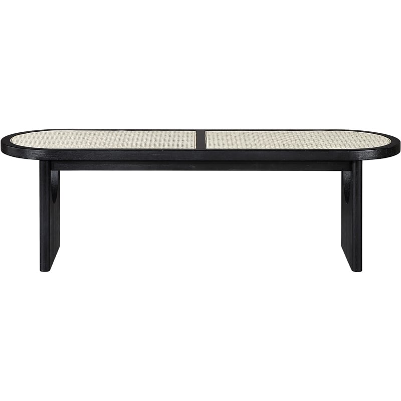 Meridian Furniture Canovia Black Solid Wood And Faux Cane Bench