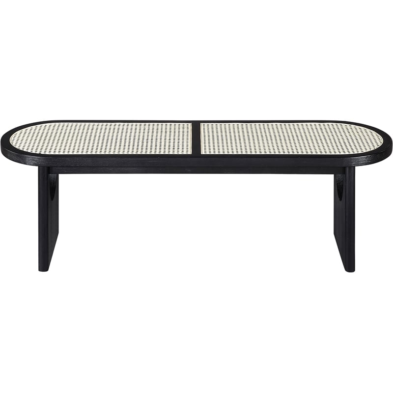 Meridian Furniture Canovia Black Solid Wood And Faux Cane Bench