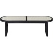 Meridian Furniture Canovia Black Solid Wood And Faux Cane Bench