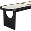 Meridian Furniture Canovia Black Solid Wood And Faux Cane Bench