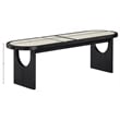Meridian Furniture Canovia Black Solid Wood And Faux Cane Bench