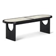 Meridian Furniture Canovia Black Solid Wood And Faux Cane Bench